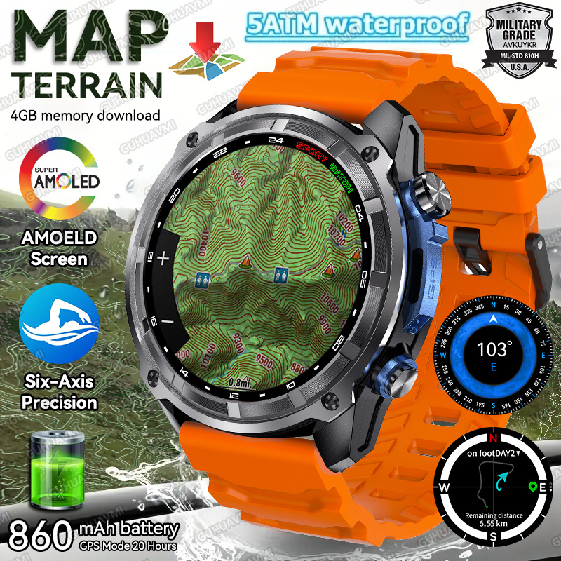 Table Tennis World - Montre connectée GPS avec carte Terrain,
