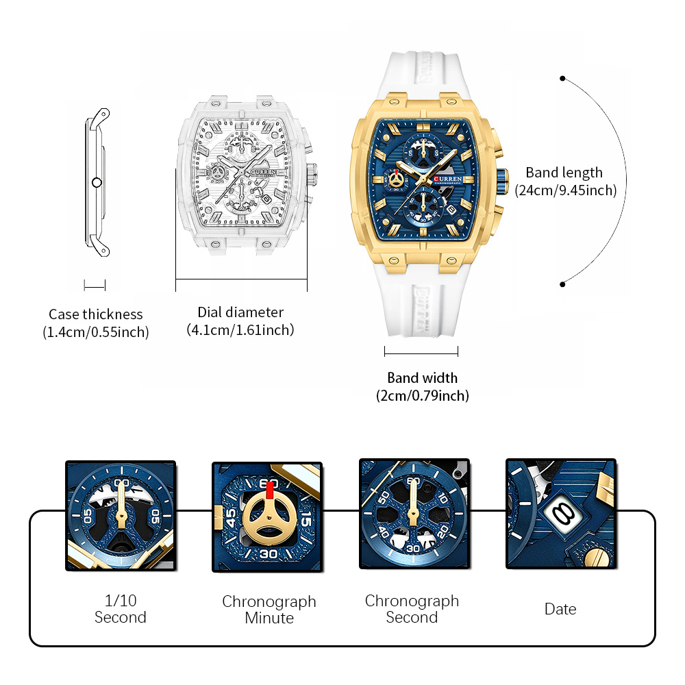 Montre vintage de luxe CURREN  - Edge Tape Roll avis et prix