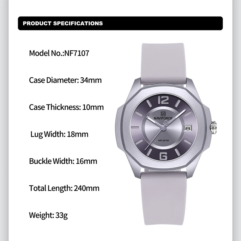 NAVIFORCE-Montre-bracelet à qu - Edge Tape Roll avis et prix