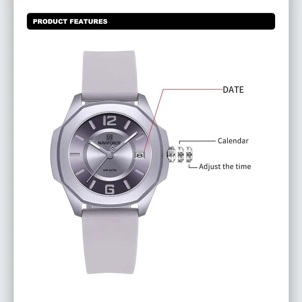 NAVIFORCE-Montre-bracelet à qu - Edge Tape Roll avis et prix